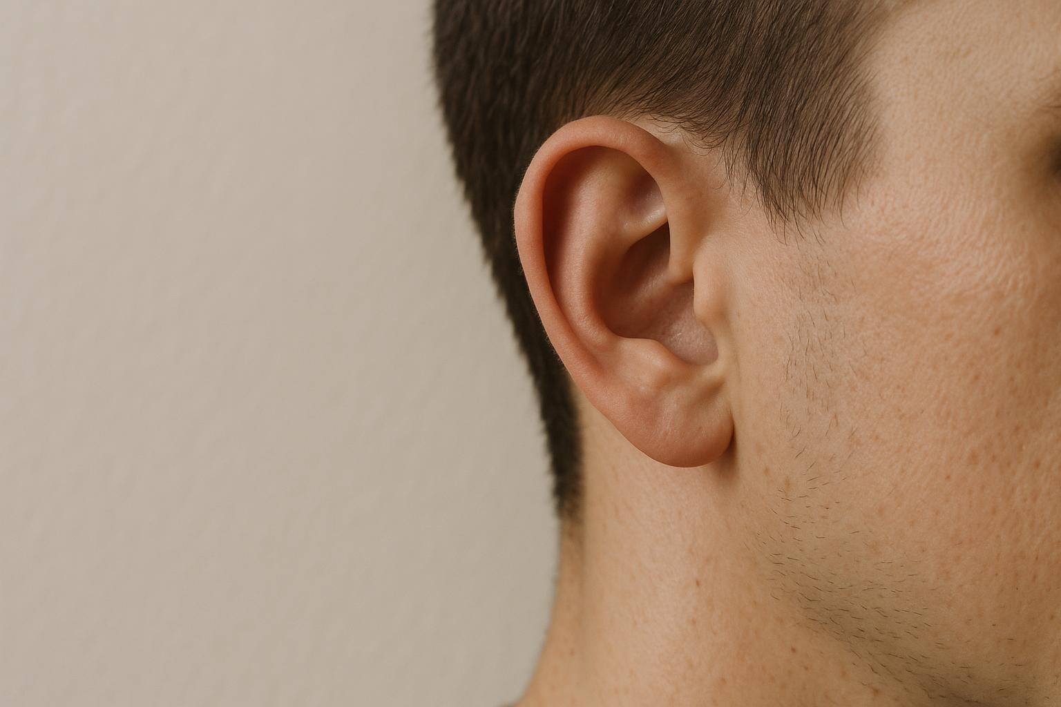 Close-up of a person's ear illustrating auditory neuropathy.